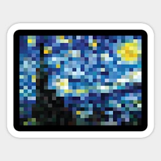 Pixelated Night Sticker